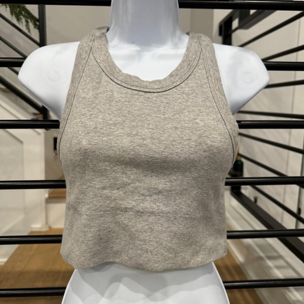 ALO Seamless Delight High Neck Bra -Athletic Heather Grey - Small